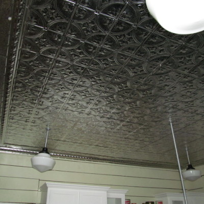 Before and After:  Our Kitchen Tin Ceiling Project