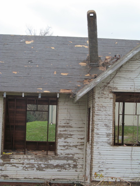 brick chimney pulled down easily