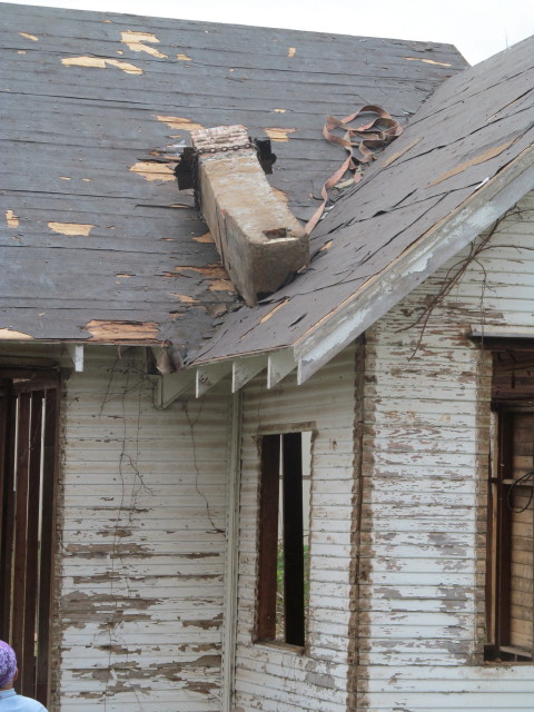 brick chimney laid down