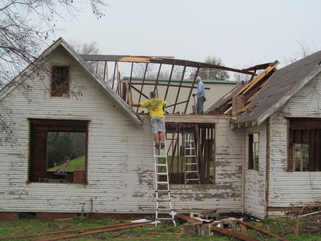 roof removed from midsection