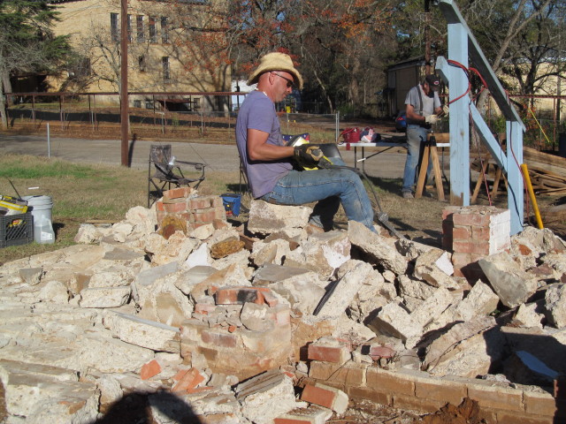 concrete and brick rubble