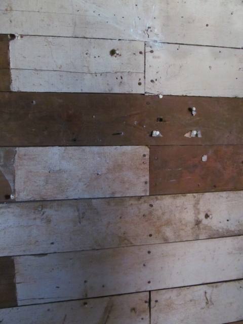 shiplap boards and old milk paint