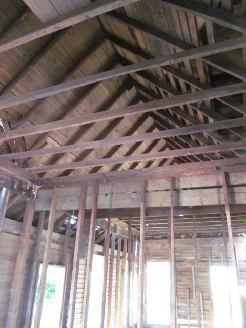 roof rafters and roof boards at crockett house