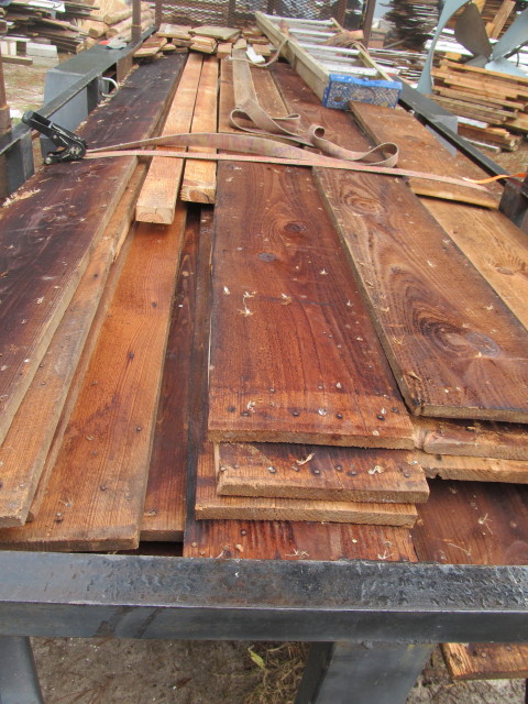 old roughsawn boards ready to unload from the trailer