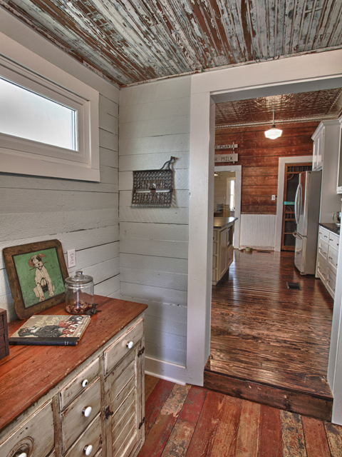 Living Vintage - View into the kitchen from the mudroom