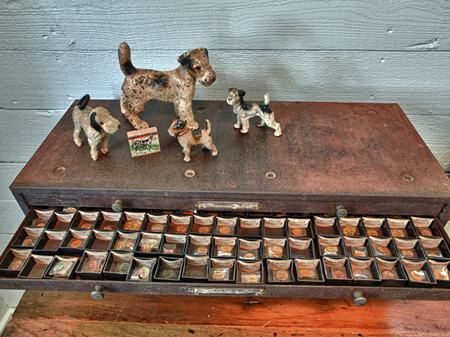 Living Vintage - watchmaker parts and dog collectibles