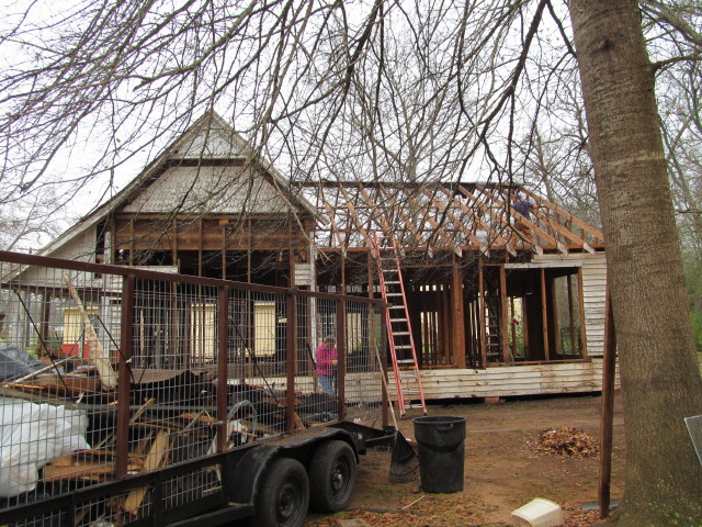 removing the roof decking and siding - Living Vintage
