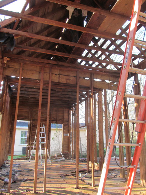 removing the walls and roof from the back of the house - Living Vintage