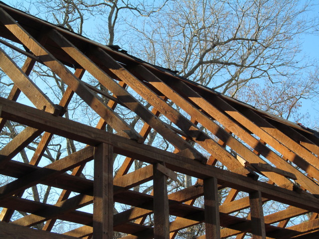 roof rafters at old crockett house - Living Vintage