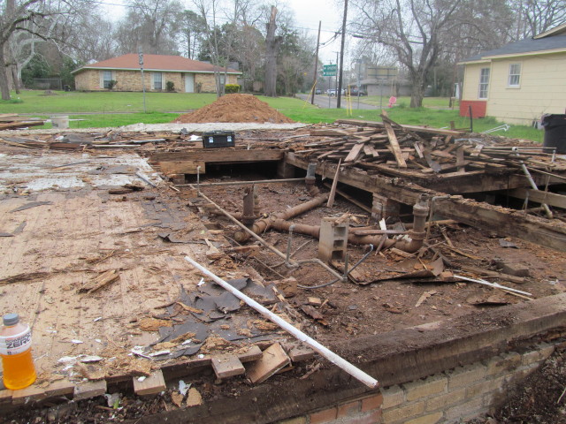 removing the floors and floor joists