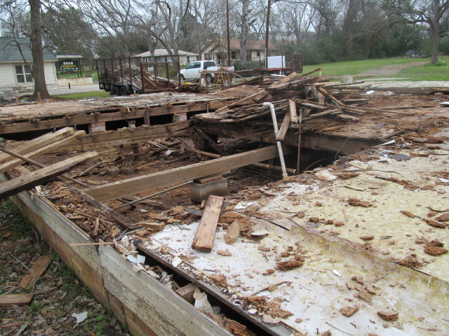 removing the floors and floor joists - 2