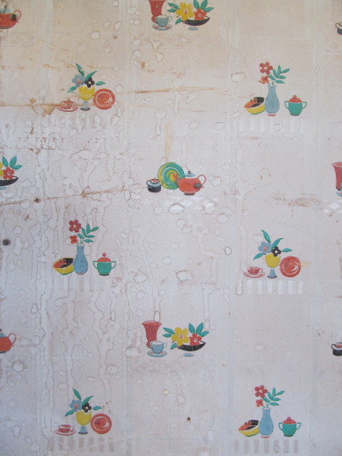 old kitchenware wallpaper