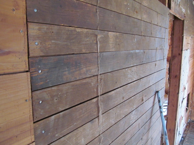 floor boards using as wall sheathing