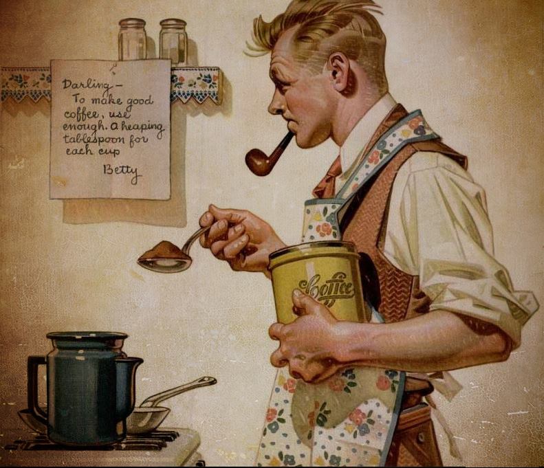 man making coffee