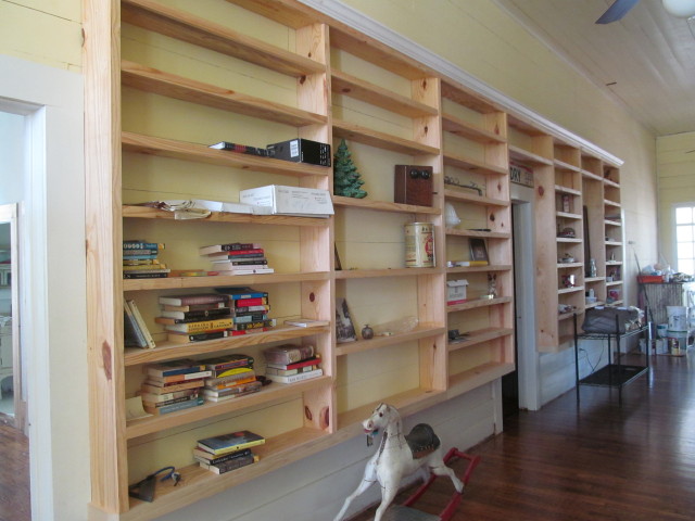 Bookshelves to be painted and arranged