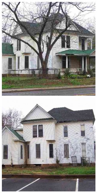 Mosaic of old abandoned farmhouse