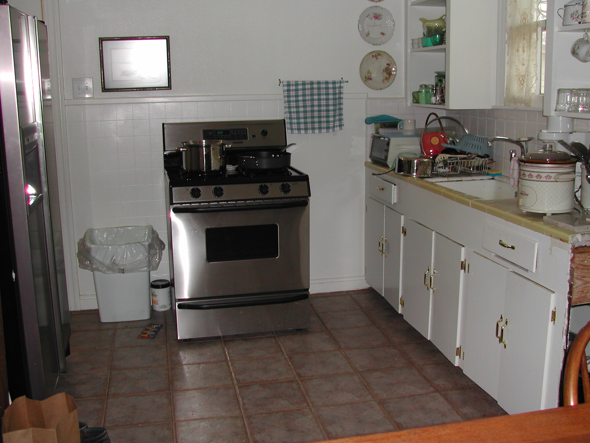 Ruth Avenue kitchen - before - I used an old cabinet for a pantry