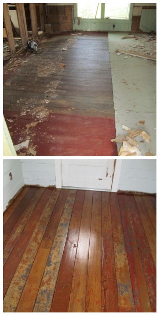 reclaimed floors - before and after