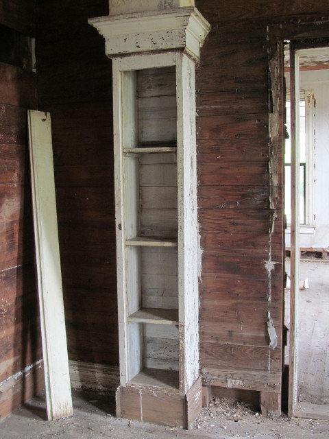 old cabinet which was used beneath an upstairs fireplace