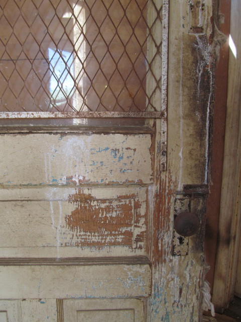 chippy paint on old door