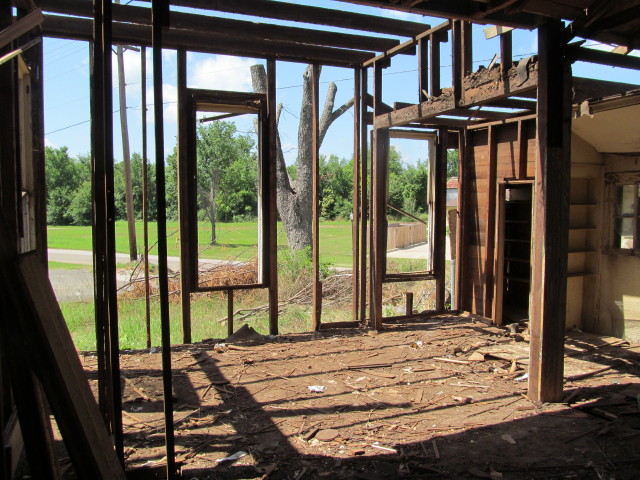 kitchen after removing cabinetry and interior walls