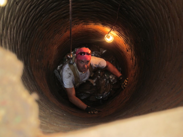 Here's John deep inside the well