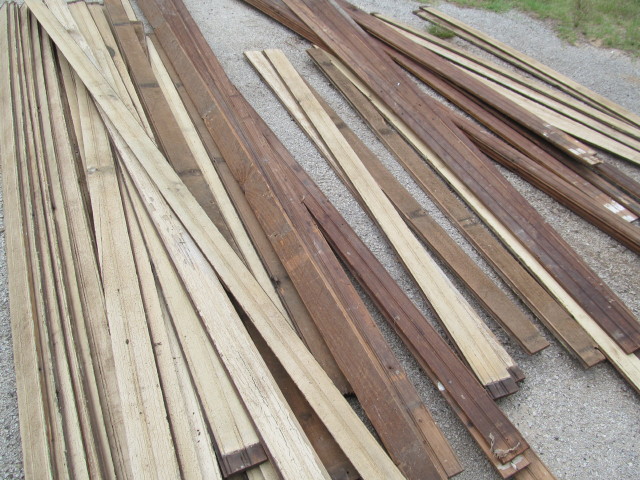 old yellow and brown beadboard