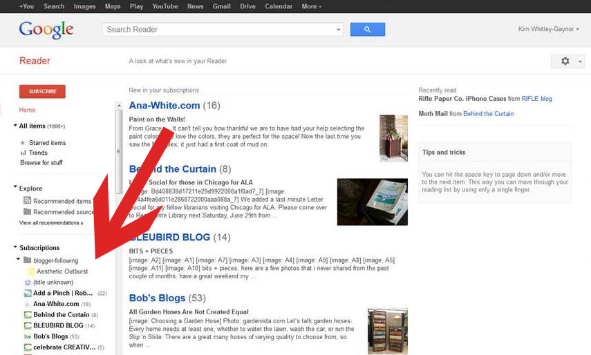 another google reader screenshot