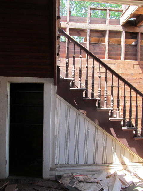 detail shot of old staircase