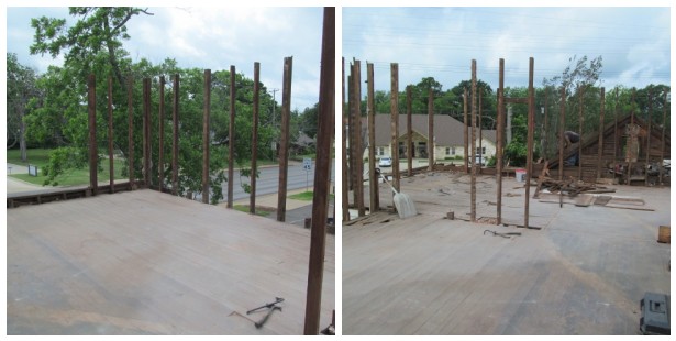 salvaged hardwood floors on second floor