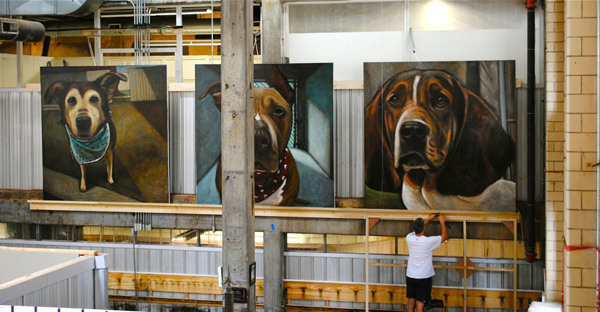 An Act of Dog - Their paintings are a tribute to 5,500 dogs, all of which have been euthanized.  Featured on Living Vintage