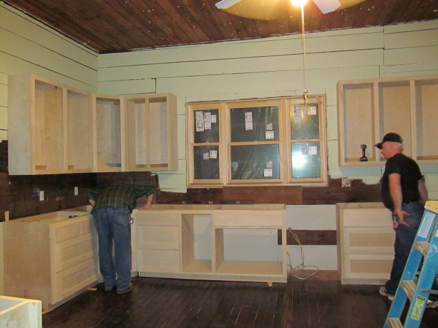 new cabinets installed on east wall