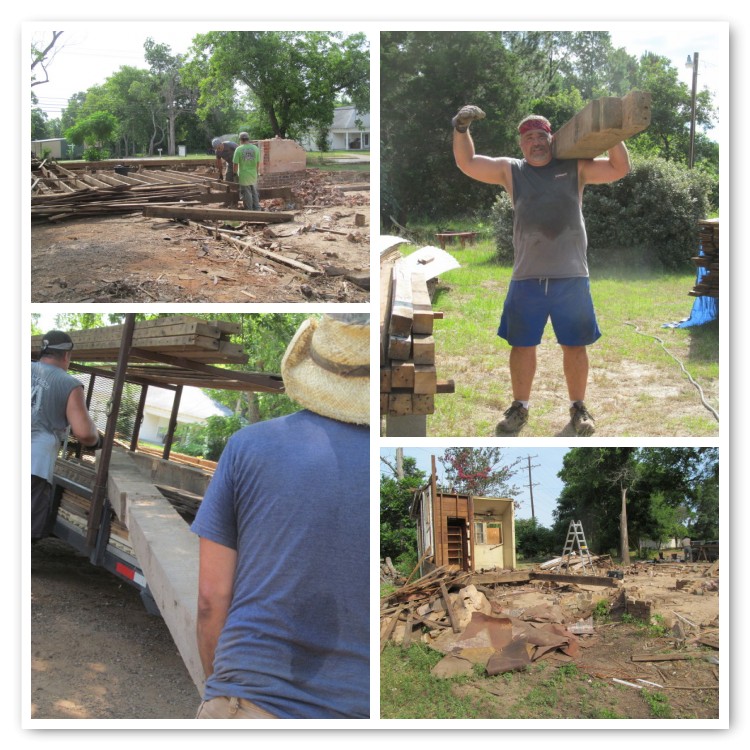 salvaging the floor joists and beams