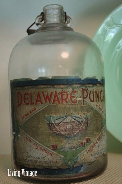 An old Delaware Punch bottle with pretty graphics