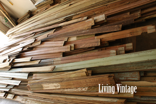 Big pile of reclaimed beadboard - Living Vintage