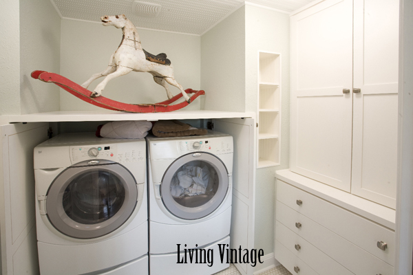 Laundry room linen closet and pocket doors - Living Vintage