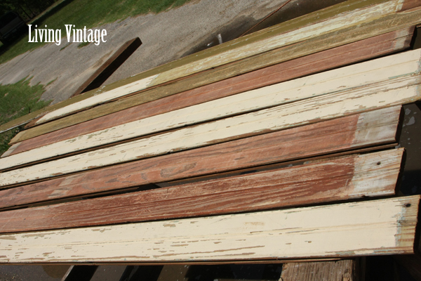 Living Vintage - old beadboard in green, pink, and cream