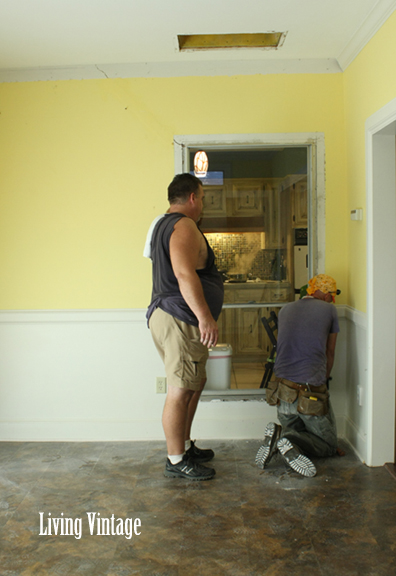 Mark and John remove the original window