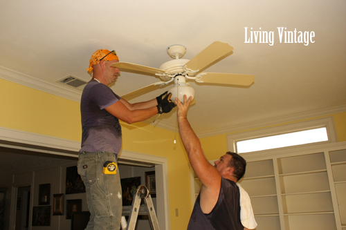 Mark and John removed the ceiling fan and HVAC covers