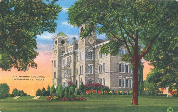 Old illustration of one of Lon Morris College's buildings