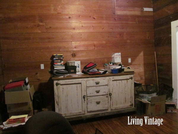 The finished office wall after expansion of the kitchen pantry - Living Vintage