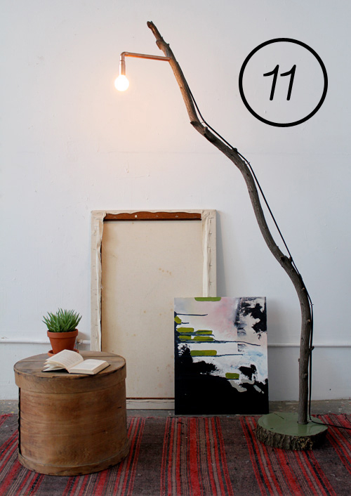 a diy project - copper plus tree branch floor lamp