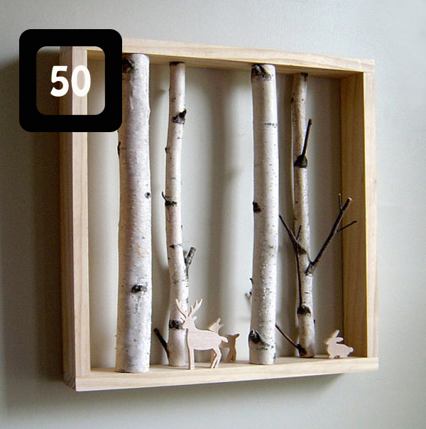 create a sweet diorama using tree branches