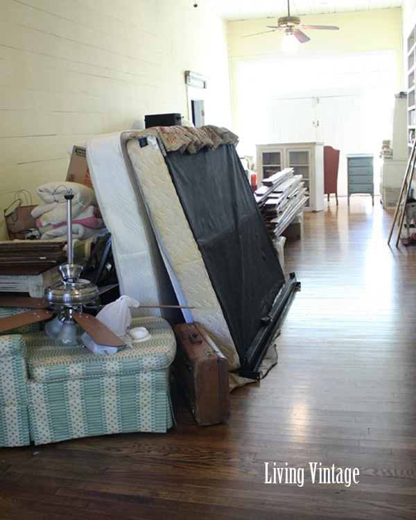 guest bedroom contents stored in the dogtrot
