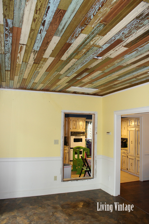 our completed beadboard project - a view towards the kitchen - Living Vintage