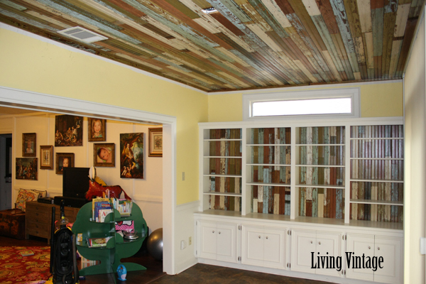 our completed beadboard project - a view towards the living room - Living Vintage