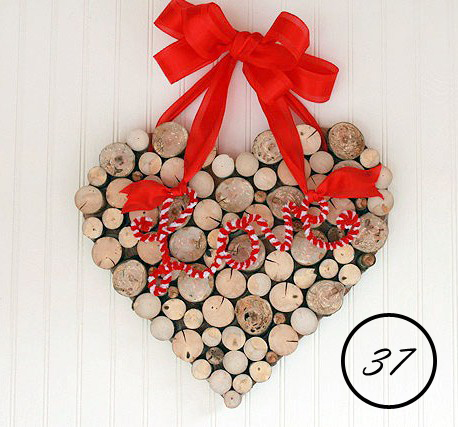 valentine's day heart made using tree branches