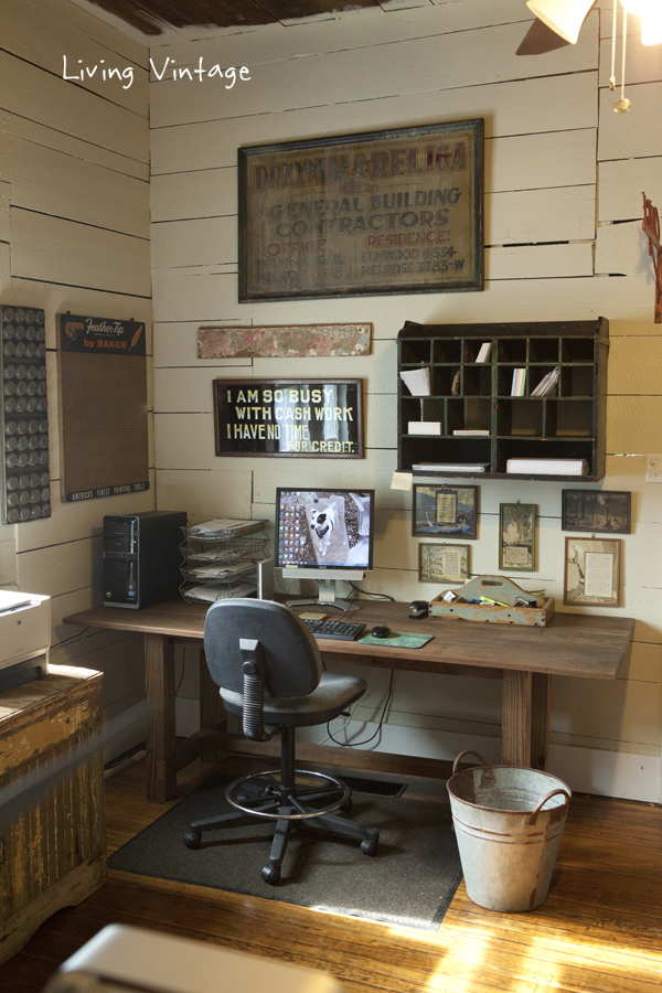 a home office full of vintage character - see more photos @ Living Vintage
