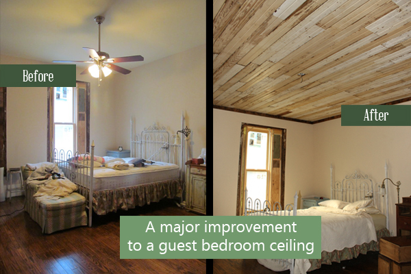 a huge improvement to our guest bedroom ceiling - Living Vintage