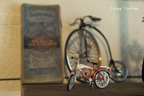 closeup of the miniature bicycles I collect - Living Vintage